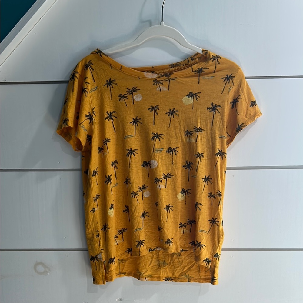 Yellow Palm Tree Print T-Shirt